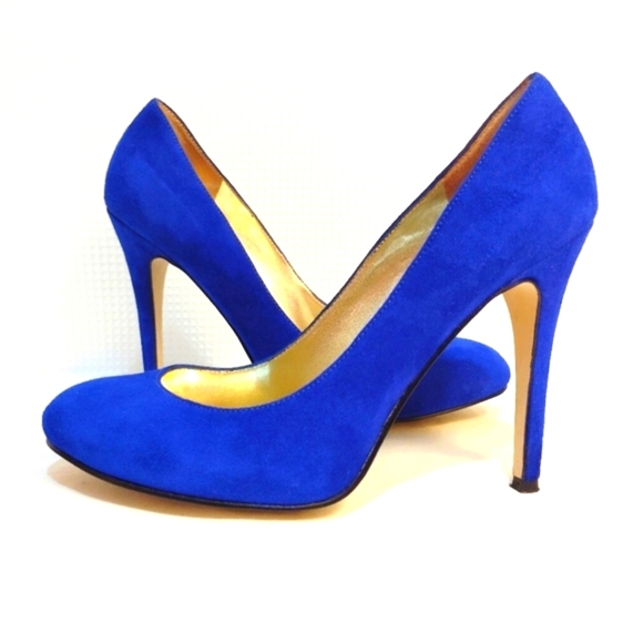 Guess by Marciano Heels Cobalt Blue Suede Shoes Leather True Blue Pumps … - Picture 9 of 13
